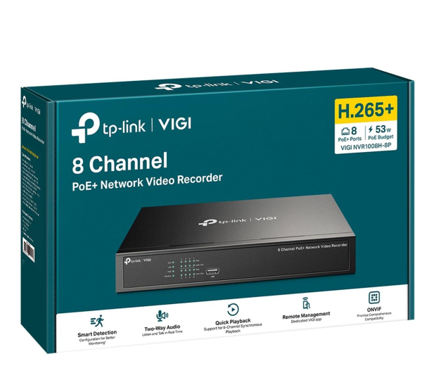 TP-Link VIGI NVR1008H-8P 8-kanałowy sieciowy rejestrator wideo PoE+ - 1201342 - zdjęcie 3